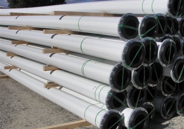 Co-ex poly pipe with flanged ends