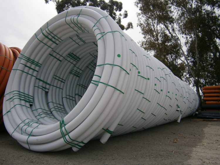 Acu-Tech Piping Systems supplies comm HDPE white coex conduit