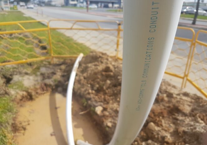Acu-Comms HDPE coex conduit on site