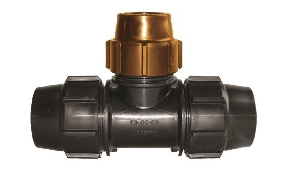 Compression Fitting Poly to Copper Tee