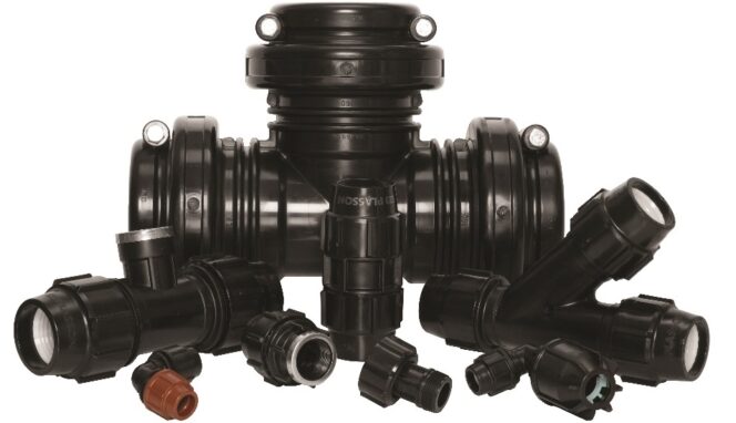 Group of Plasson HDPE Compression Fittings