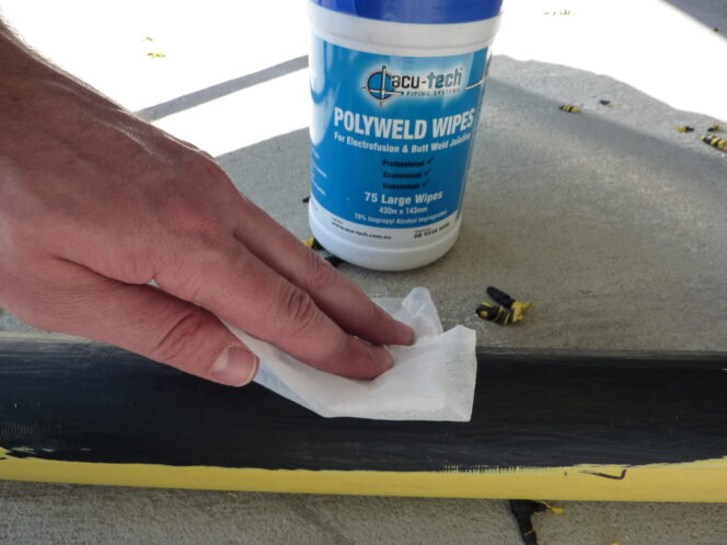 Polyweld Wipes – In Use