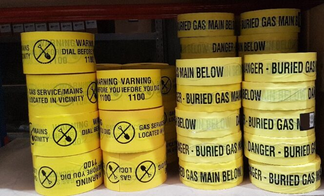 Detectable marking tape for Gas Mains and Non-Detectable marking tape for Gas Mains