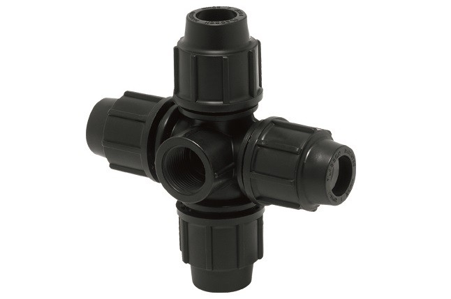Cross – with threaded Female Offtake Compression Fitting
