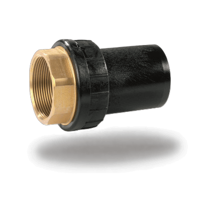 PE threaded transition adaptor fitting, Acu-Tech Piping Systems